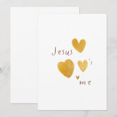 Jésus m'aime. Carte d'invitation moderne numérique (Devant / Derrière)