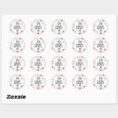 Jésus m'aime Cross Wreath Floral White Sticker (Feuille)