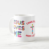 Jésus M'Aime Élégante Mug De Café Personnalisable (Devant gauche)