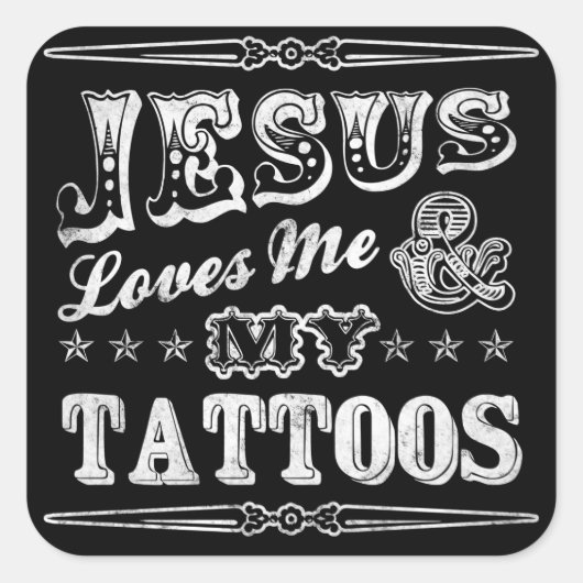 Jésus m'aime et mes stickers de tatouages (Devant)