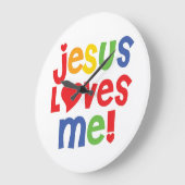 Jésus M'Aime ! Horloge murale (Angle)
