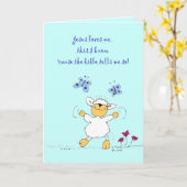 jésus m'aime, mouton, carte de voeux (Fleur jaune)
