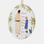 Jésus m'aime Ornement en céramique de Noël (Droite)