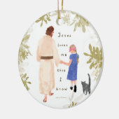 Jésus m'aime Ornement en céramique de Noël (Gauche)