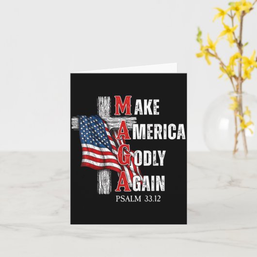 Jesus Make America Godly Again American Patriot Ch Kaart (Gele Bloem)