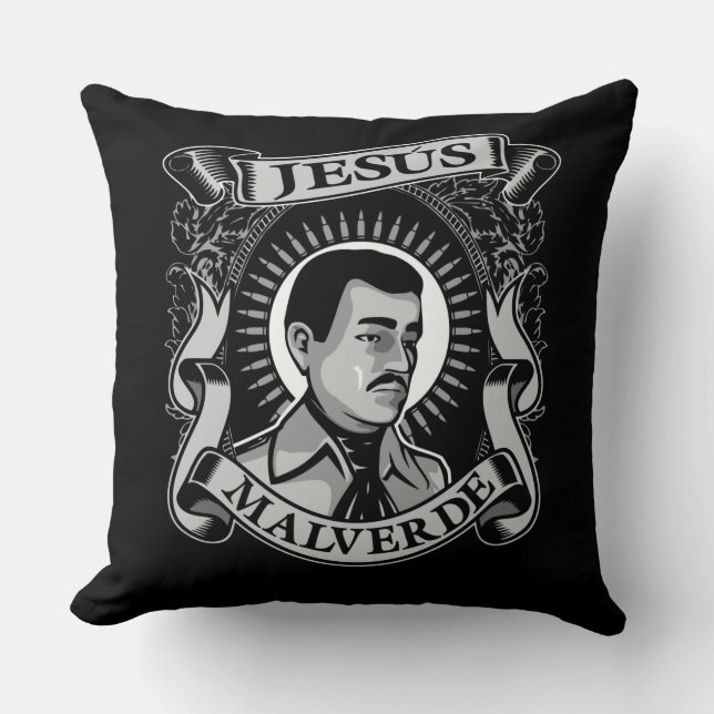 Jesus Malverde Gift Mexican Hero Jesus Malverde Kussen (Voorkant)