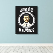 Jesus Malverde Mexican Hero Gift Jesus Malverde Canvas Afdruk (Insitu (Houten vloer))