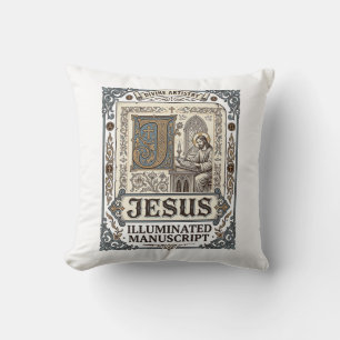 Jesus Manuscript Jezus Christelijk Geloof Vintage Kussen