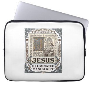 Jesus Manuscript Jezus Christelijk Geloof Vintage Laptop Sleeve