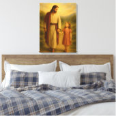 Jésus marchant avec Girl™ LDS toile d'art mural (Insitu(Chambre))