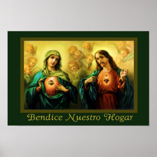 Jesus & Maria Bendice Nuestro Hogar Spaans Poster