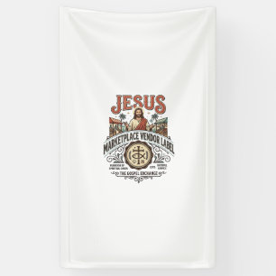 Jesus Marktplaats Verkoper Label Jesus Marktplaats Spandoek