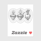 Jesus Mary and Joseph Hearts Vinyl Decal Sticker (Feuille)