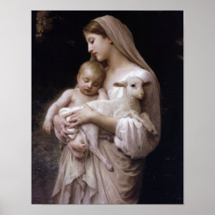 JESUS, MARY EN HET LAM. POSTER