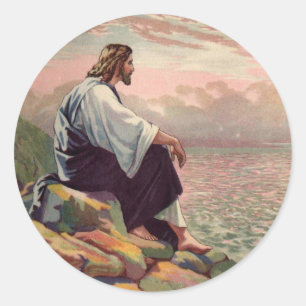 Jesus Meek en Mild Ronde Sticker