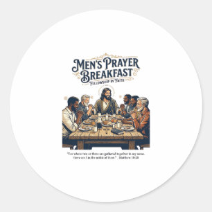 Jesus Mens Groep Broederschap Retreat T-Shirt Insp Ronde Sticker