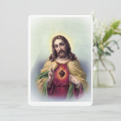 Jesus met gloeiend hart kaart (Staand voorkant)