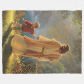 JESUS met KIND Fleece Deken (Voorkant (Horizontaal))