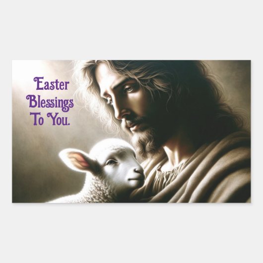 Jesus Met Lam Sticker (Voorkant)