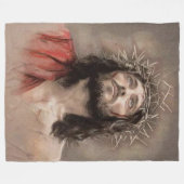 JESUS met THORNS Fleece Deken (Voorkant (Horizontaal))