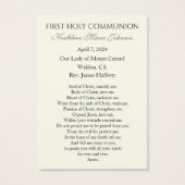 Jésus Miséricorde divine Première communion Souven (Dos)