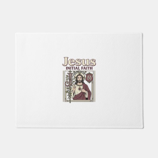 Jesus-monogram initiaal geloof Jesus-monogram init Deurmat (Voorkant)