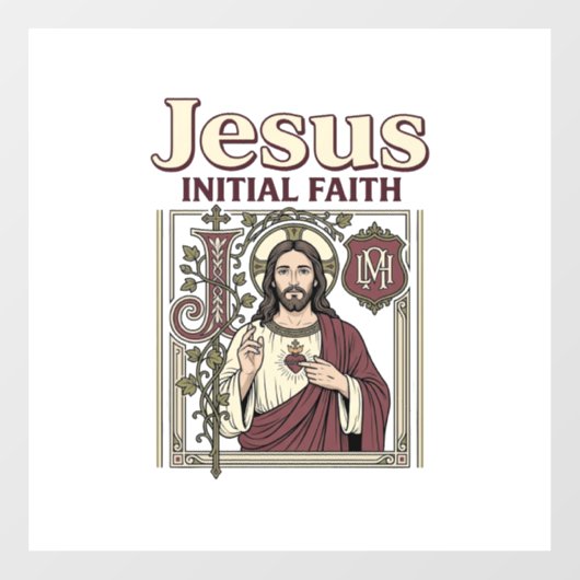 Jesus-monogram initiaal geloof Jesus-monogram init Raamsticker (Vel)
