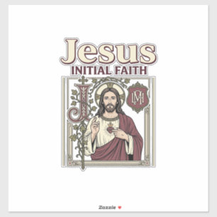 Jesus-monogram initiaal geloof Jesus-monogram init Sticker