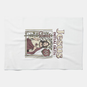 Jesus-monogram initiaal geloof Jesus-monogram init Theedoek