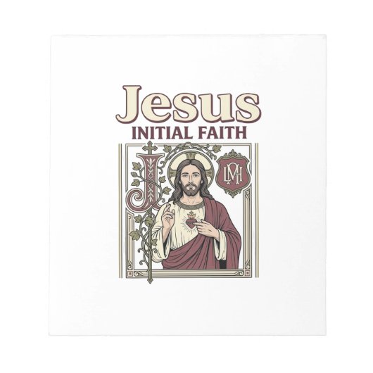 Jesus-monogram initieel geloof Jesus-monogram Init Notitieblok (Voorkant)