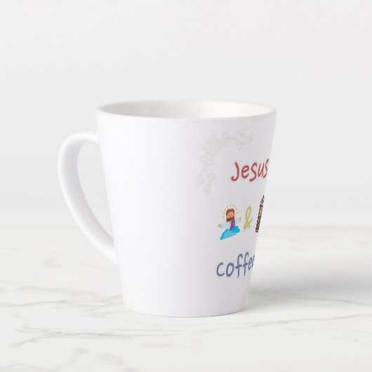 Jésus + Mug latte de café (Angle gauche)