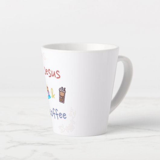 Jésus + Mug latte de café (Angle droit)