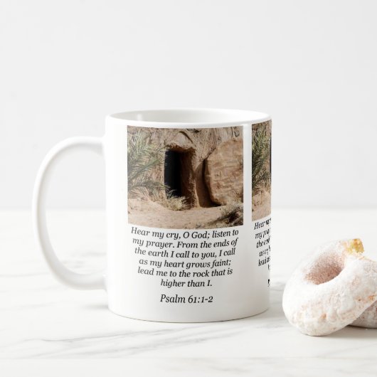 Jésus Mug Psaume 61:1-2 (Avec donut)