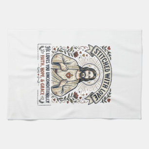 Jesus Naait Shirt Christelijke Grafiek_1 Theedoek
