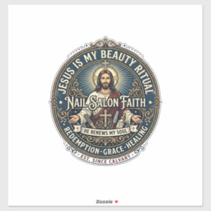 Jesus Nagel Tech Nagel Kunstenaar T-shirt Inspirer Sticker