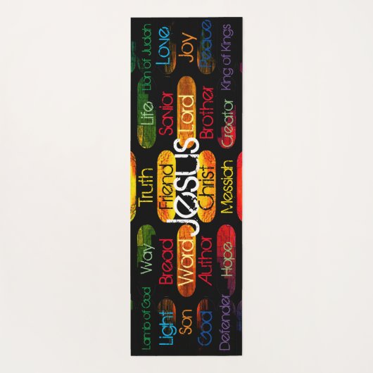 Jesus Names and Attributes Yoga Mat (Achterkant)