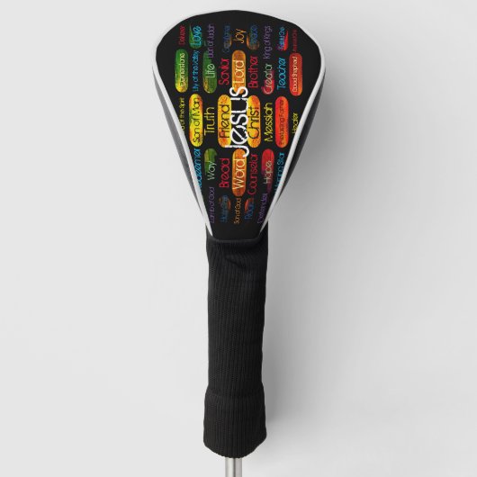 Jesus Names Multi-color Golfheadcover (Voorkant)