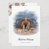 Jesus Natitivity St. Joseph Virgin Mary Christelij Feestdagenkaart (Voorkant / Achterkant)