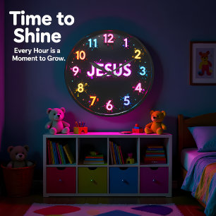 Jesus Neon Spat Glow Grote Klok