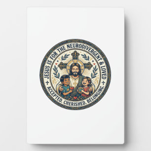 Jesus Neurodivergente Moedigings T-Shirt Inspirati Fotoplaat