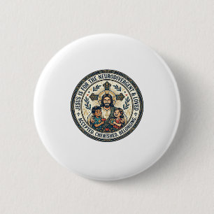 Jesus Neurodivergente Moedigings T-Shirt Inspirati Ronde Button 5,7 Cm