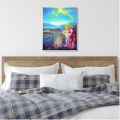 JESUS OP DE SEASHORE, Sint-John 21 Canvas Afdruk (Insitu (Slaapkamer))