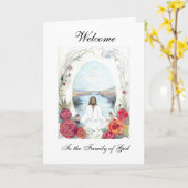 Jesus Oval Welkom Kaart (Gele Bloem)