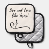 Jesus Oven Mitt en Pot Holder Pannenlap (Voorkant / Achterkant)