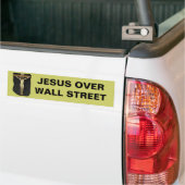JESUS OVER WALL STREET BUMPERSTICKER (Op Truck)