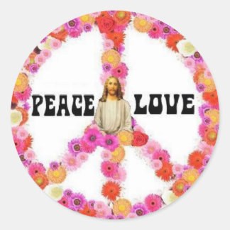 Jesus Peace and Love Sticker 2009