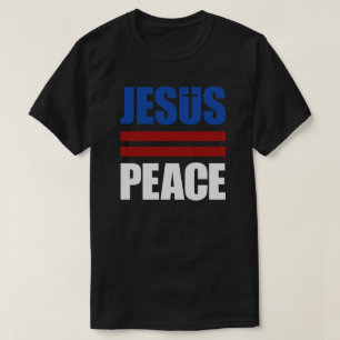 JESUS=PEACE rood, wit, blauw shirt