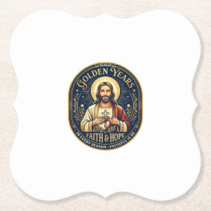 Jesus Pensioen Vintage T-shirt Christen Kartonnen Onderzetters