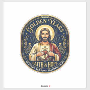 Jesus Pensioen Vintage T-shirt Christen Sticker