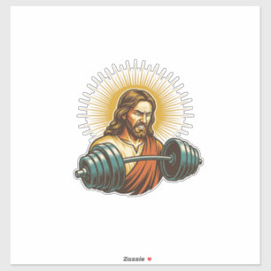 Jesus per ongeluk te veel gewicht toevoegen Sports Sticker